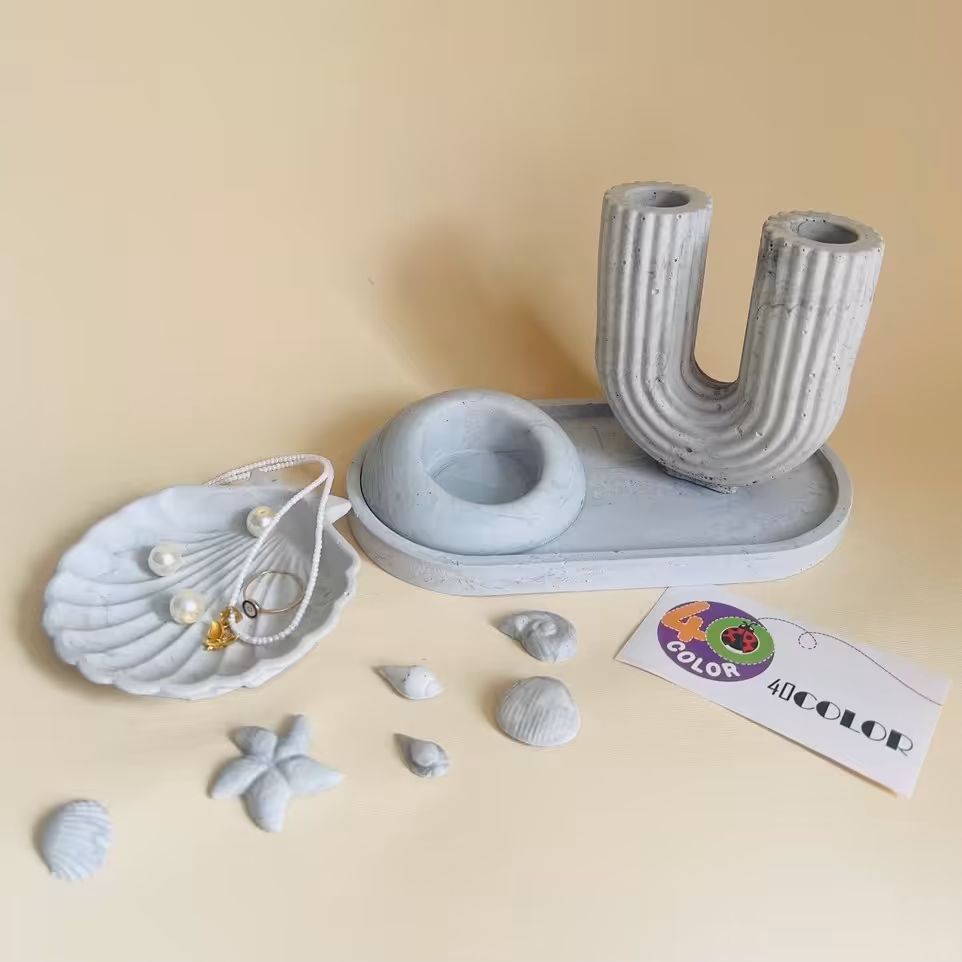 ست دکوری جاشمعی ، جا جواهری و جای وارمر سنگ مصنوعی