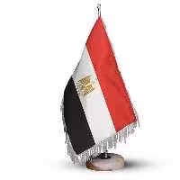 پرچم رومیزی کشور مصر ریشه زرد با پایه سنگی افراتوس