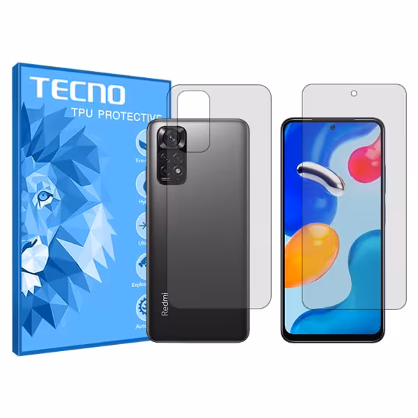 گلس صفحه نمایش و پشت گوشی شیائومی Redmi Note 11S مدل هیدروژلی شفاف برند تکنو کد SS