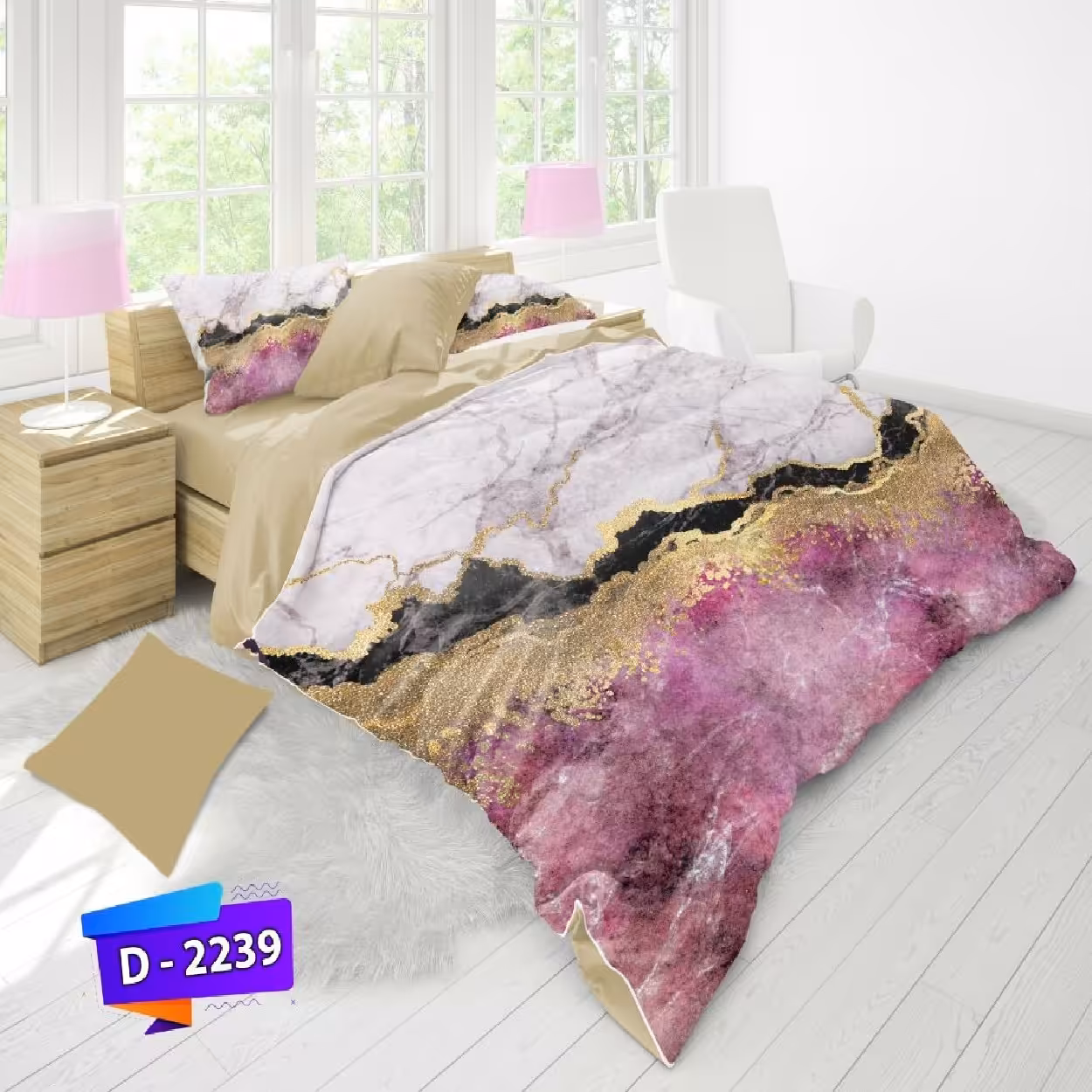 سرویس روتختی لمان کد 2239 دونفره 6 تکه
