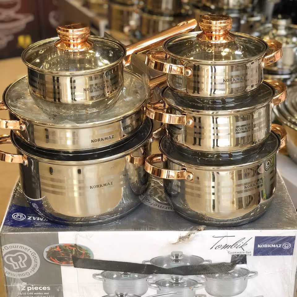 سرویس قابلمه استیل 12 پارچه کرکماز 