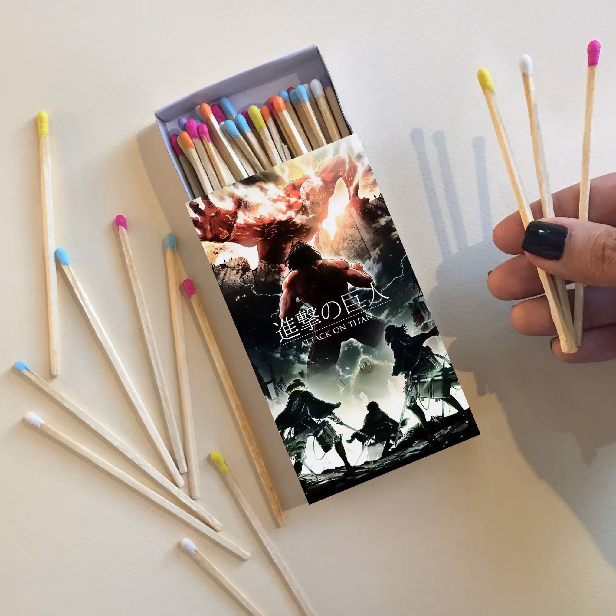 کبریت 10 سانتیمتری طرح انیمه سریال attack on titan