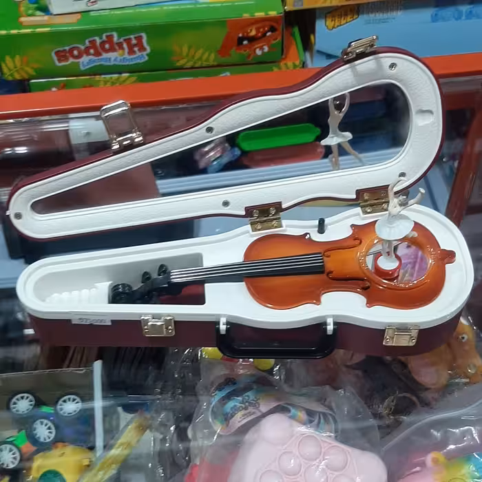 جعبه موزیکال طرح ویولن با جعبه و آینه و رقص