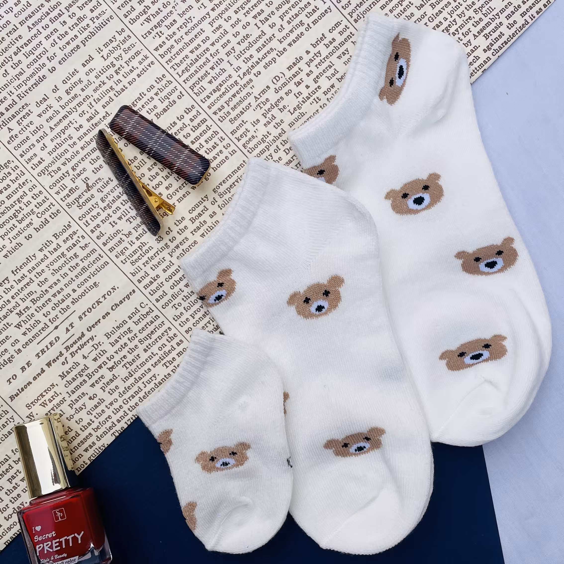 جوراب تدی ست مادر و فرزند سفید