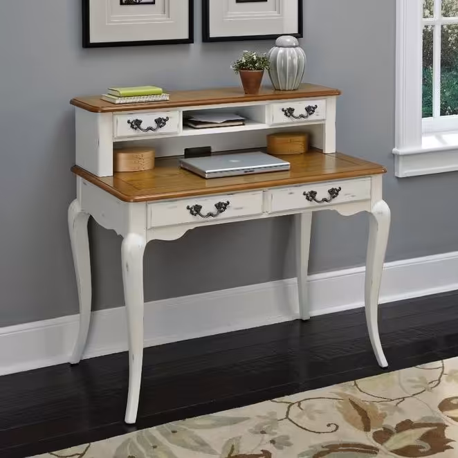 میزتحریر سفیدبا صفحه قهوه ای با ابعاد 120.60 (پس کرایه)