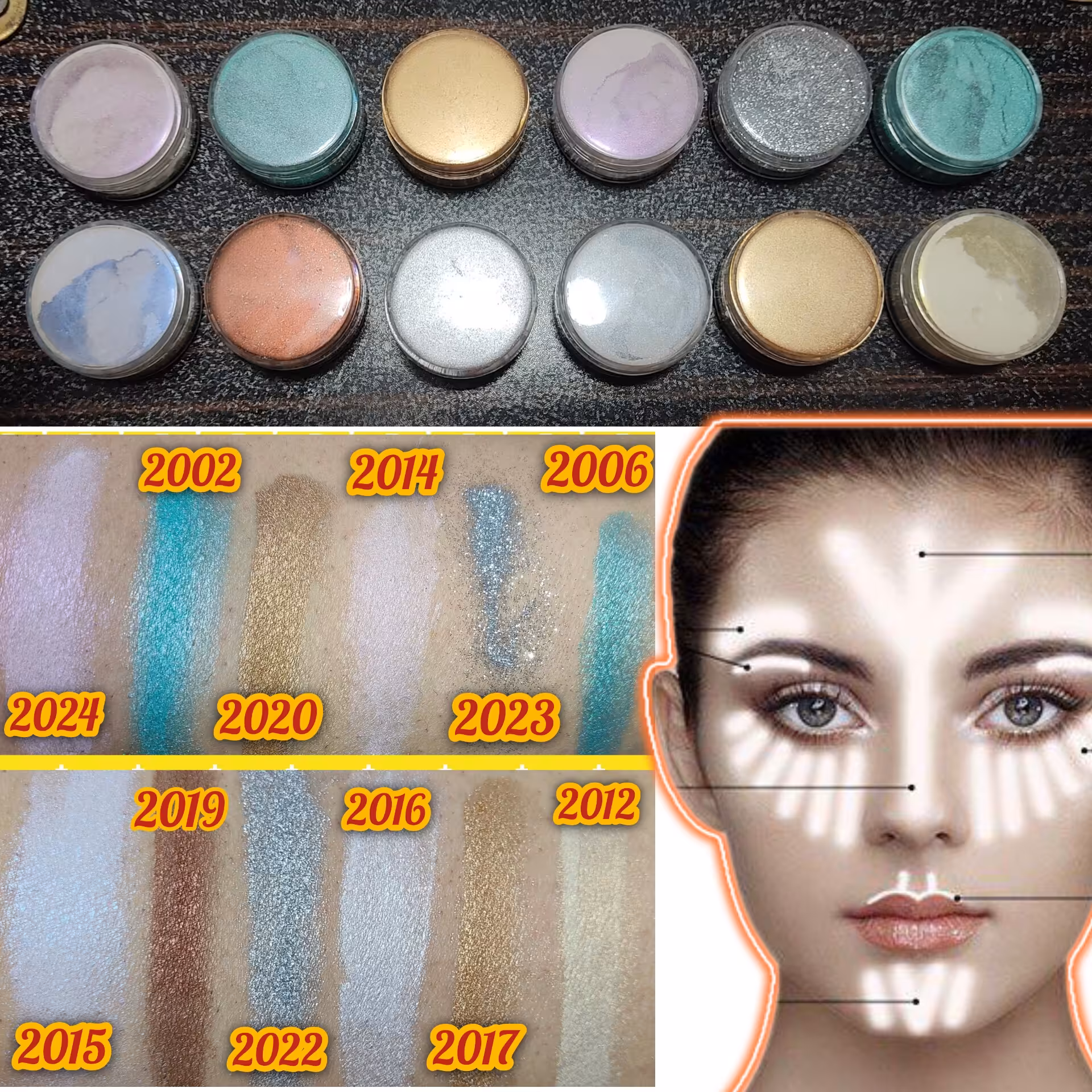 هایلایتر   پودری گیاهی تک عددی مخصوص چشم و ابرو گونه و لب و کانتور و کانسیلر