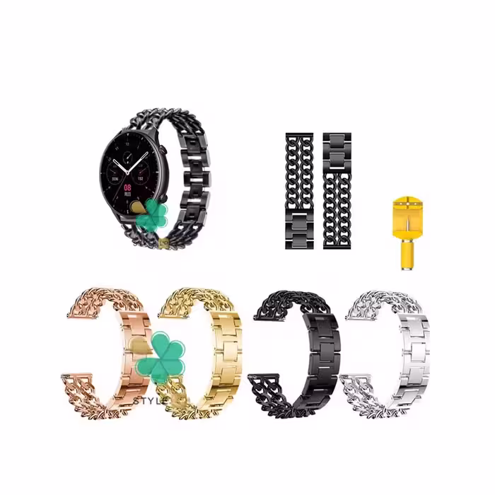 بند ساعت هوشمند شیائومی Xiaomi Amazfit GTR 2e مدل استیل زنجیری