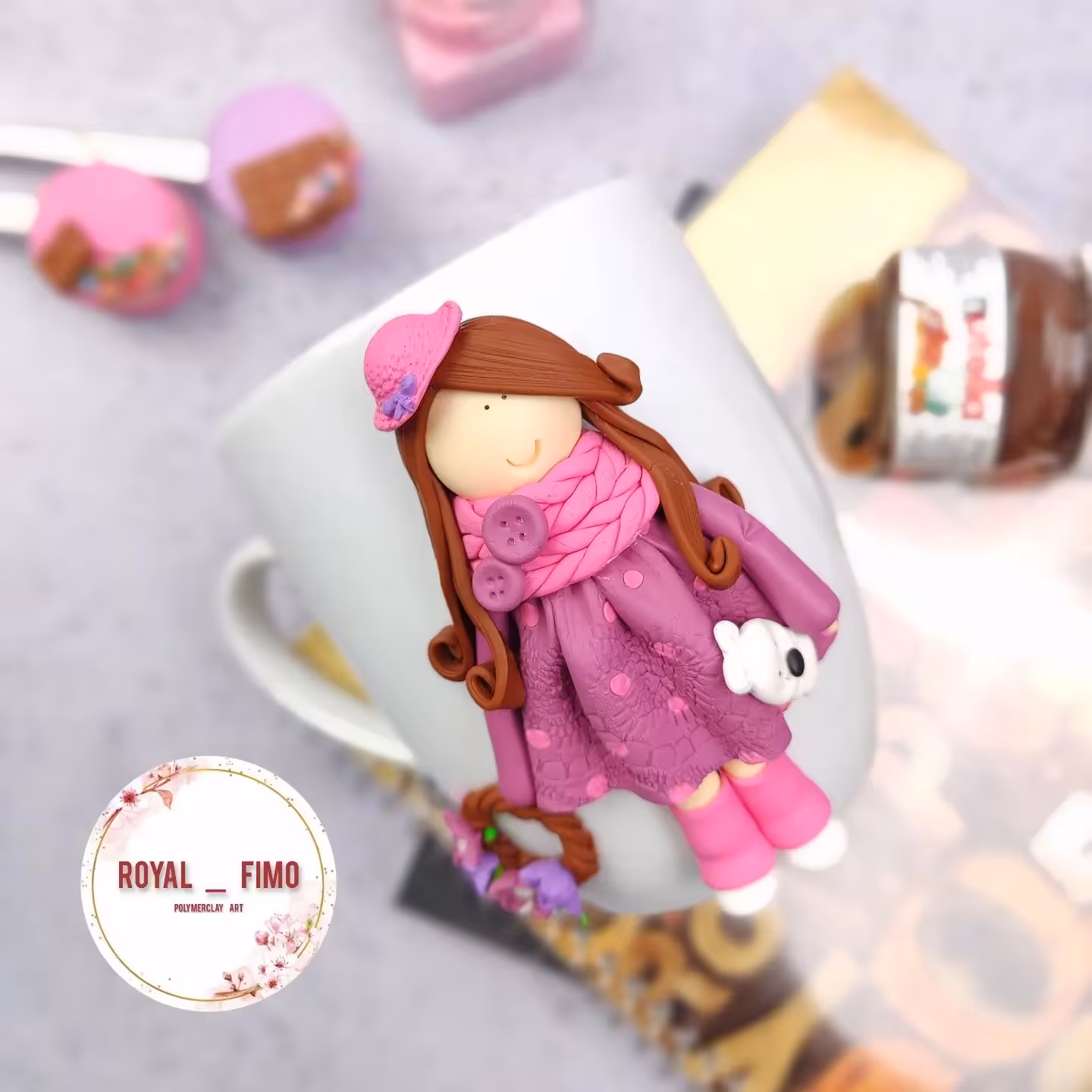 ماگ عروسکی رنگ بنفش