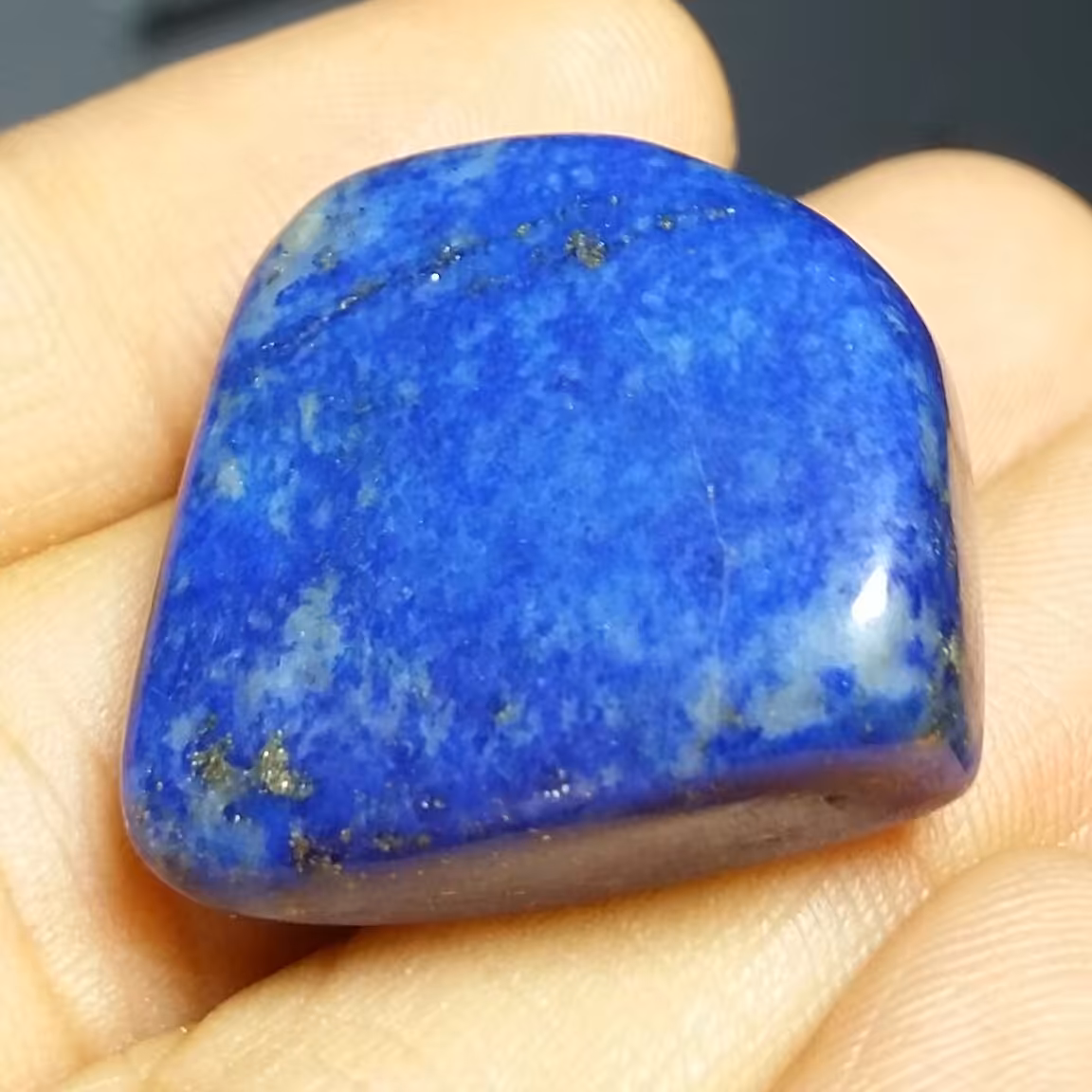 تامبلر سنگ لاجورد افغان طبیعی پیریت طلایی تمام پولیش کد 11992