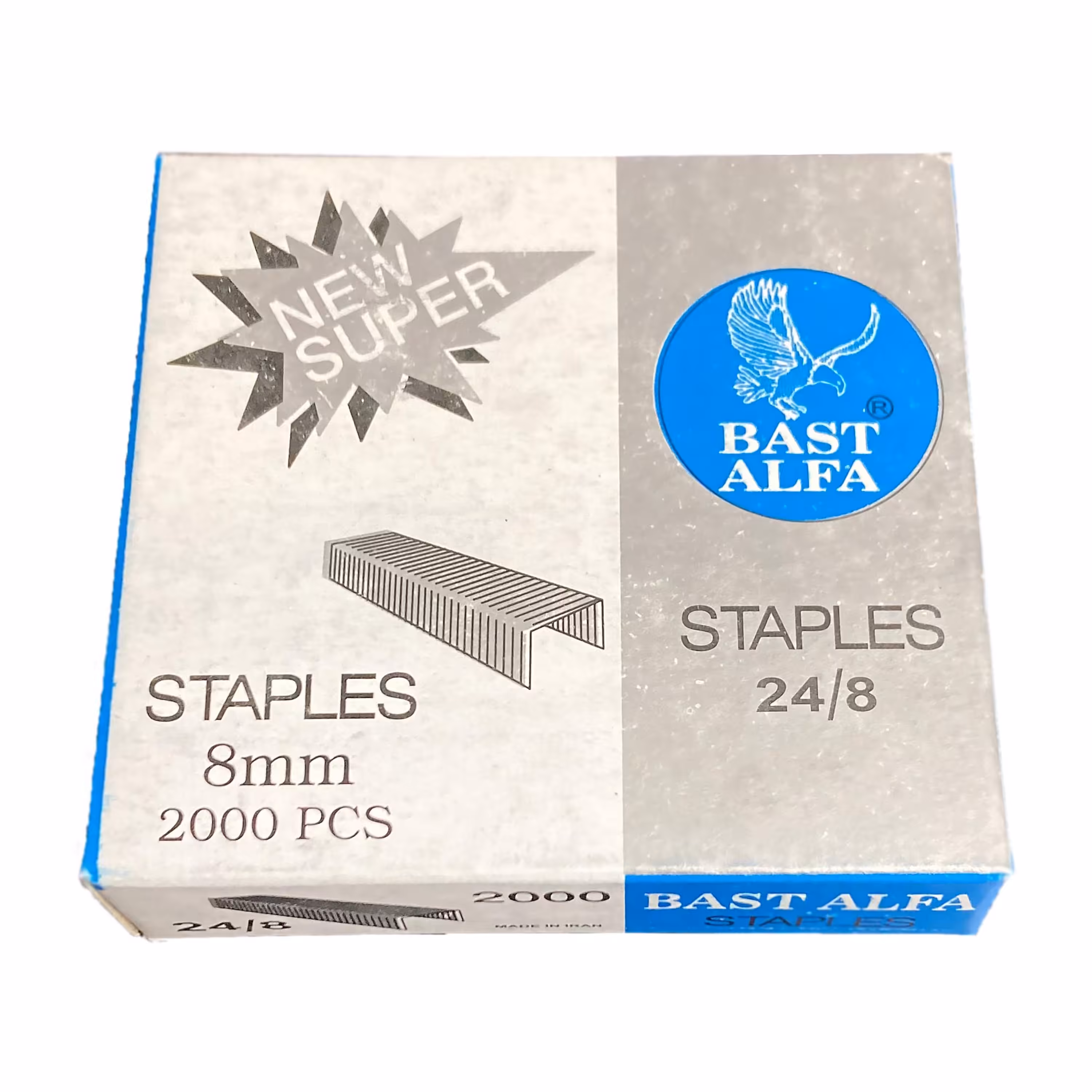 سوزن منگنه بست آلفا سایز 24.8 ده بسته 2000 عددی