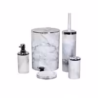 ست بهداشتی 5 پارچه ماربل (کروم طوسی کمرنگ) کنتراست