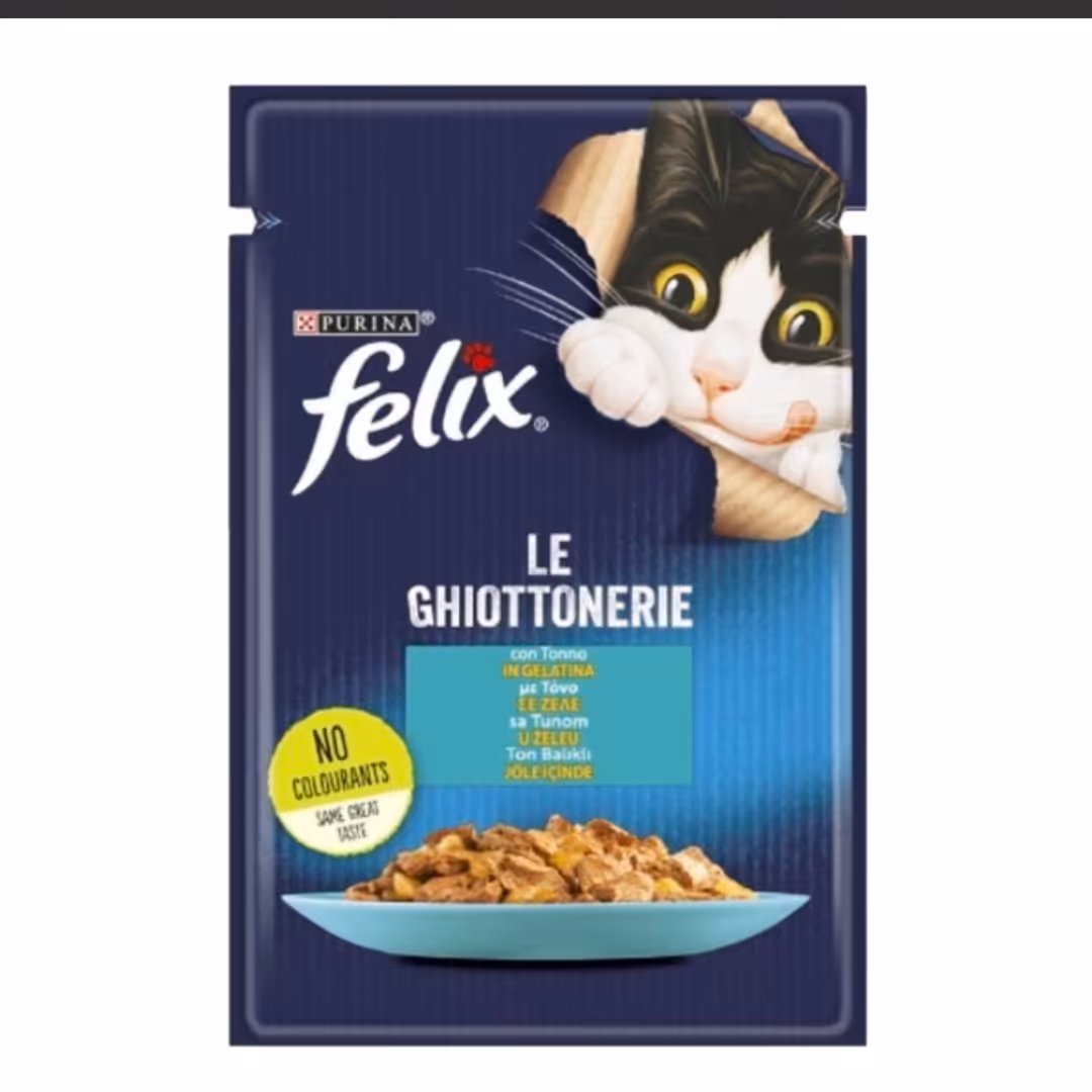 پوچ گربه فلیکس با طعم ماهی تن در ژله Felix Appetizing pieces Tuna in Jelly