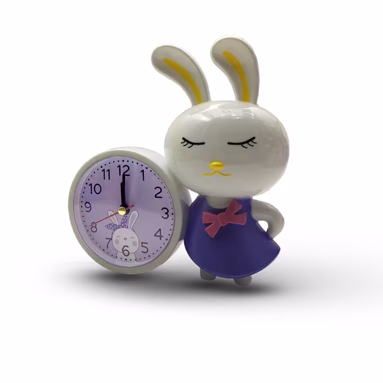 ساعت رومیزی فانتزی طرح خرگوش پاپیون دار سایز متوسط