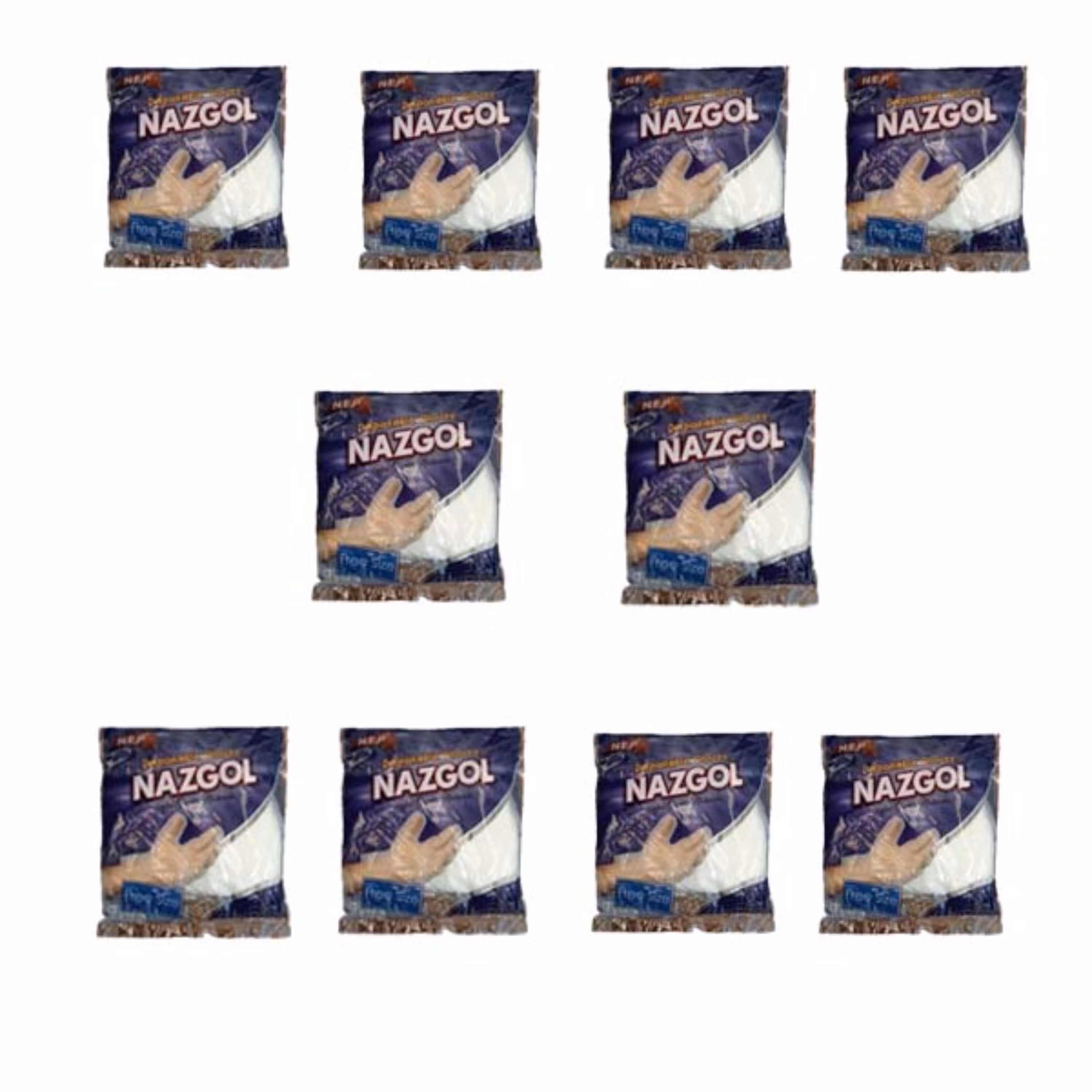 دستکش یکبار مصرف نازگل 10 بسته 100 عددی