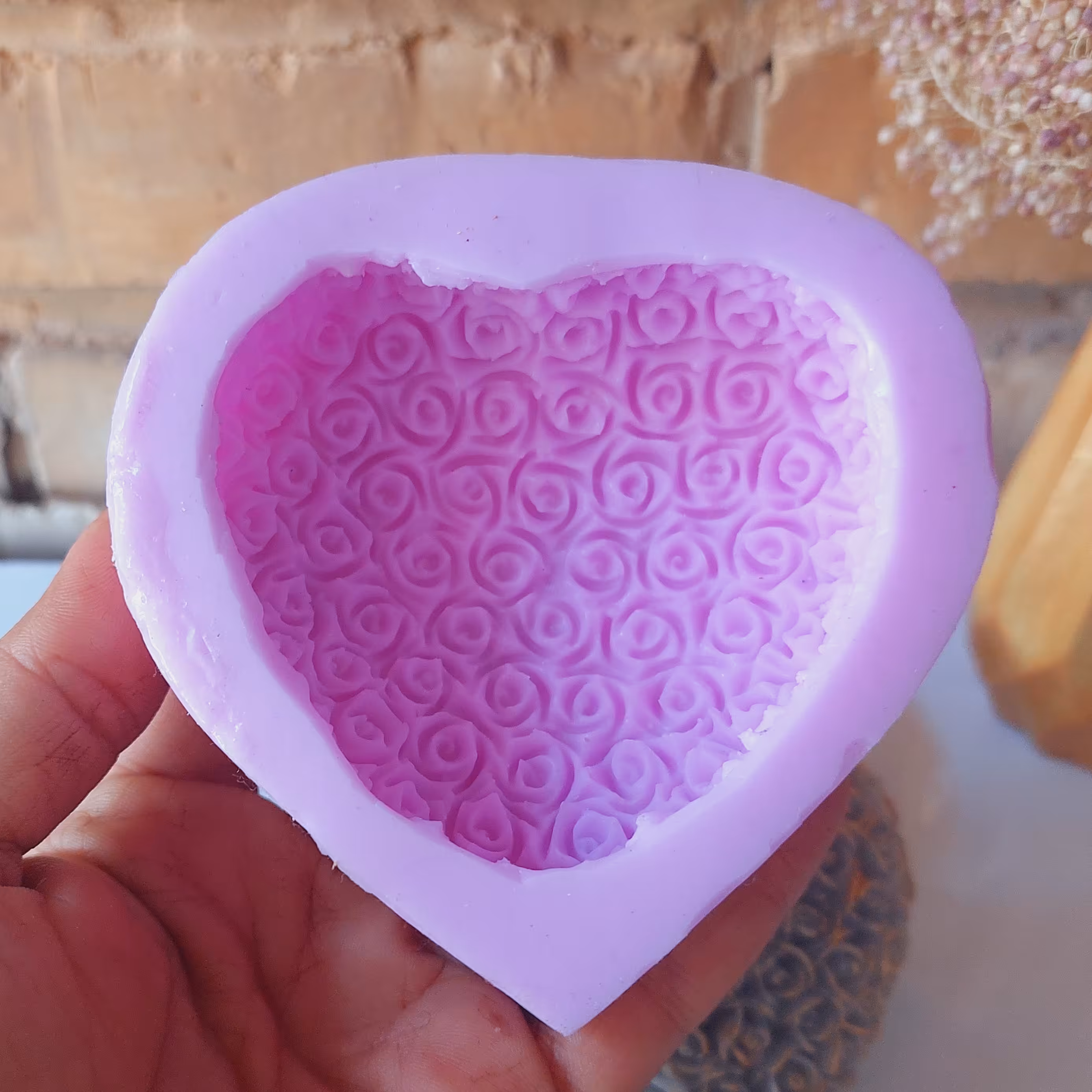 قالب سیلیکونی قلب گلدار 