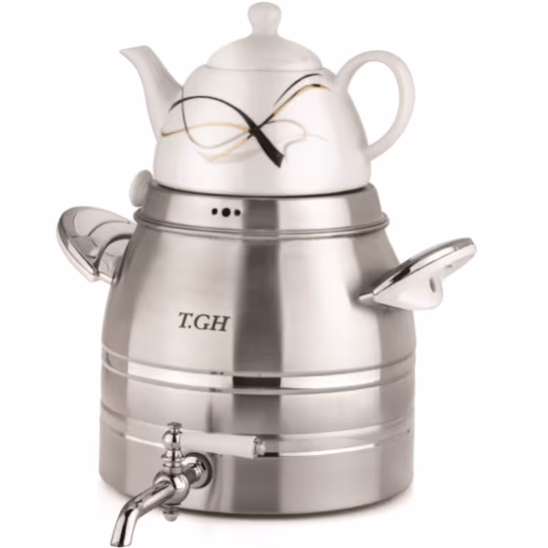 ست کتری و قوری تی جی اچ مدل آپادنا شیردار کف چدن کد 7750