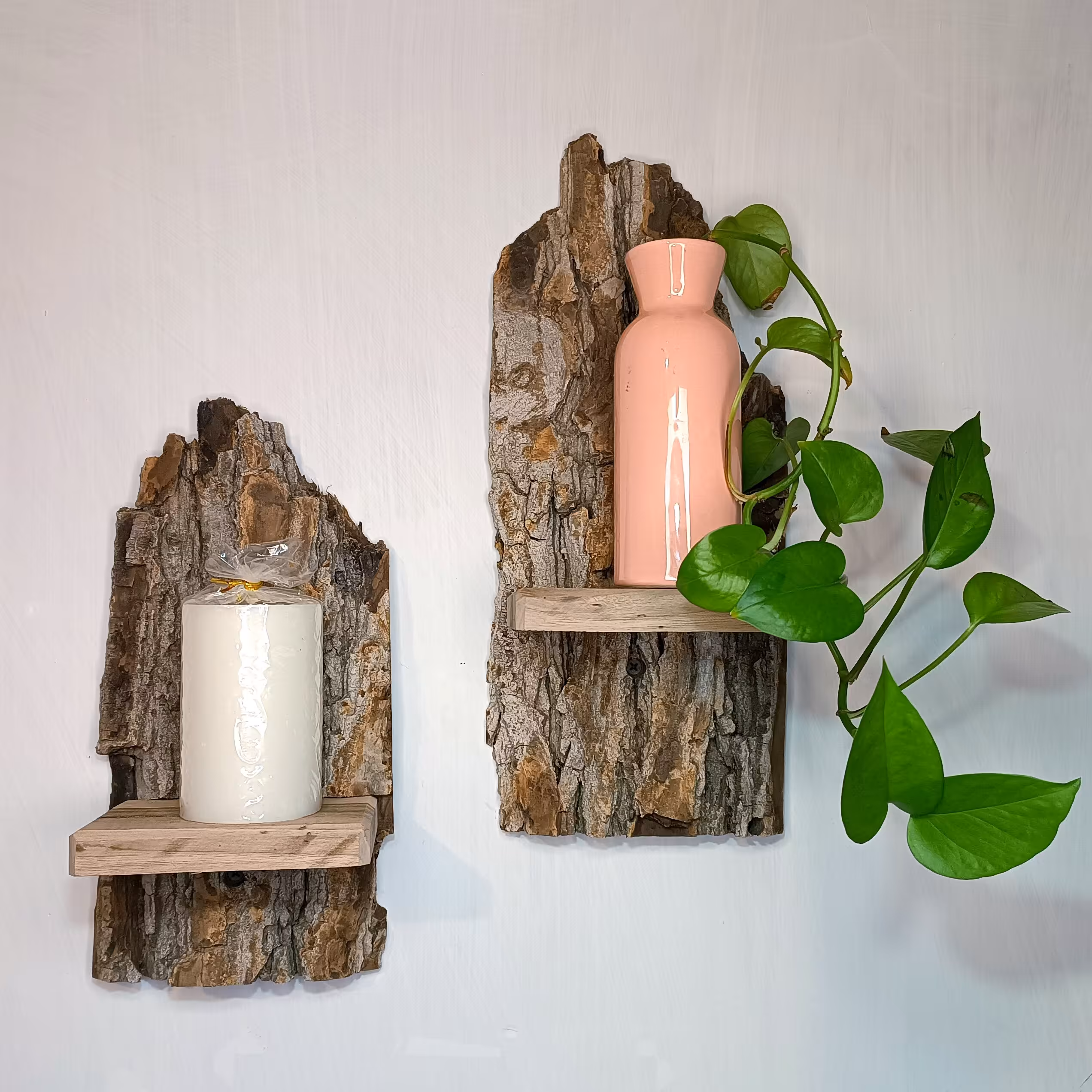 جا شمعی و شلف دیواری چوبی(پس کرایه)