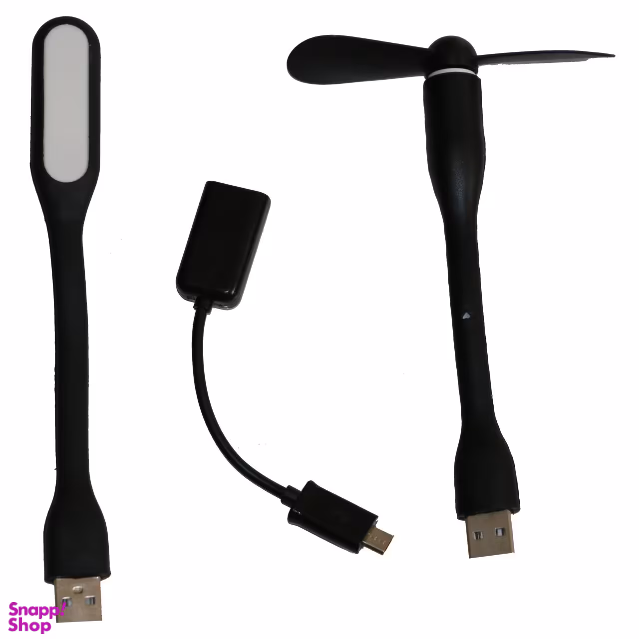 پنکه همراه Mini USB مدل Mb-68 به همراه چراغ LED و مبدل otg Micro USB