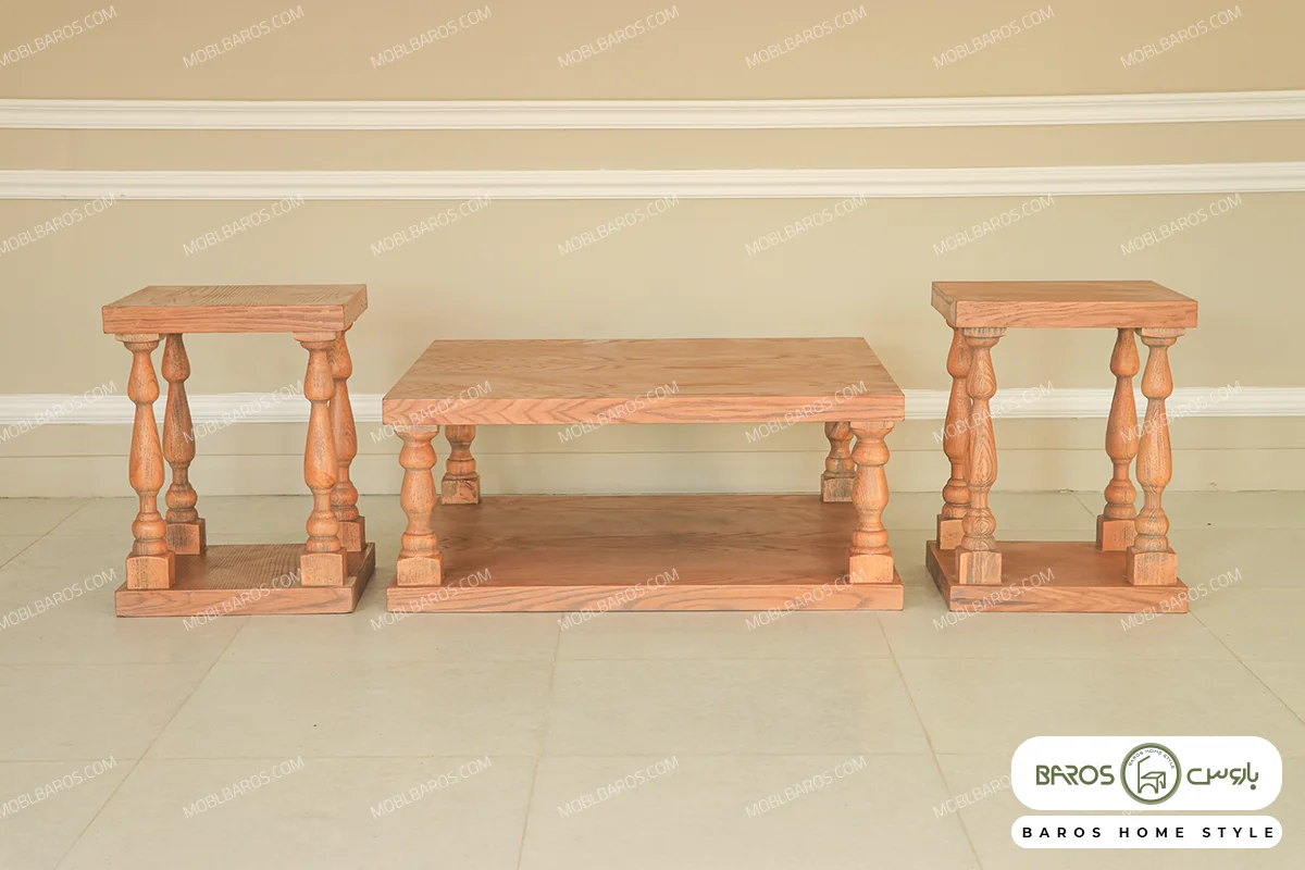 میز جلو مبلی و عسلی پایه ستونی کد 3