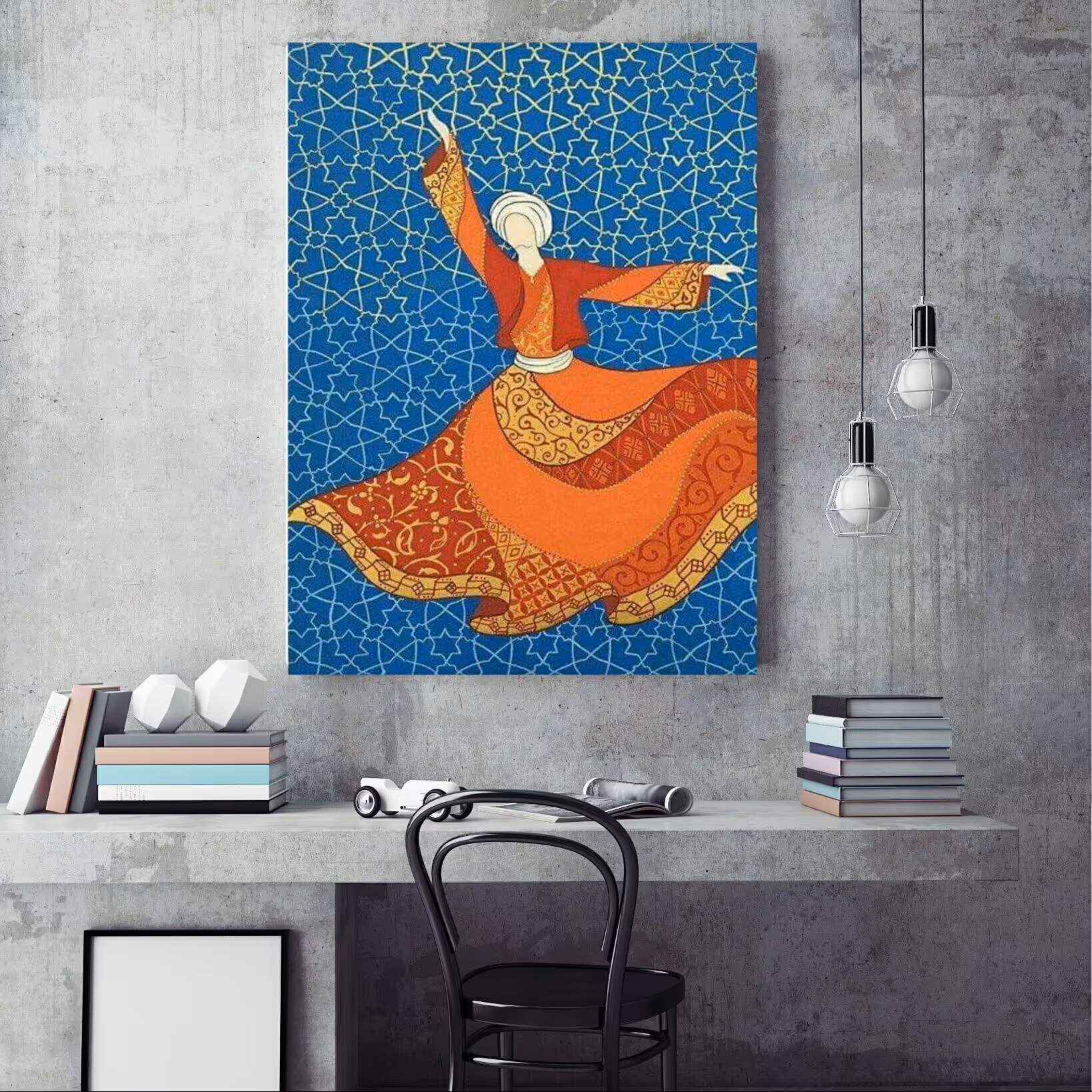 تابلو بوم کنواس طرح رقص سماع کد p104