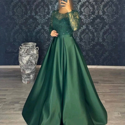 پیراهن مهمانی زنانه دانتل برجسته وساتن آمریکایی مدل ماکسی مجلسی یاقوت