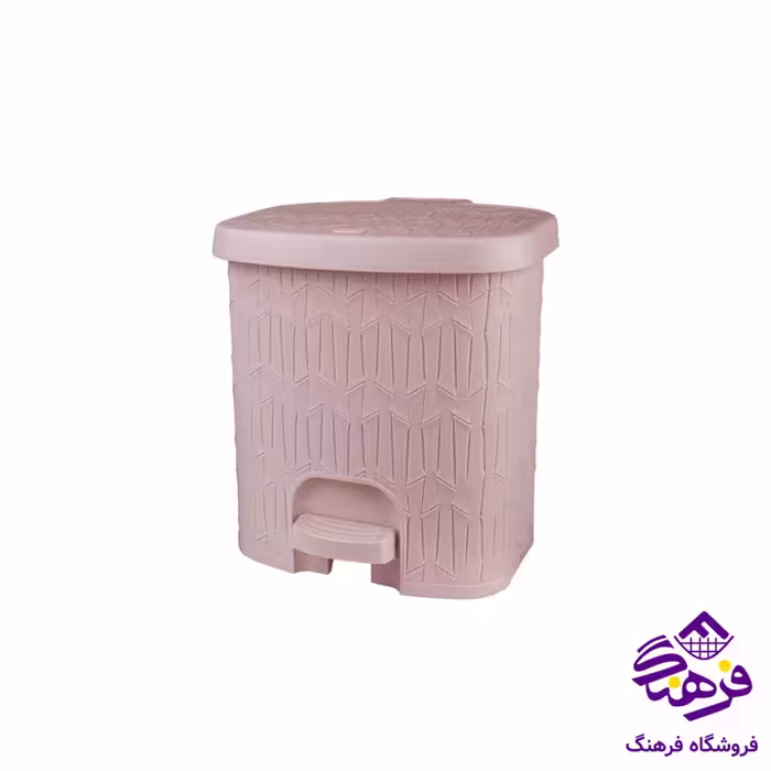 سطل چهار گوش پدالی 6 لیتر طرح بامبو لیمون