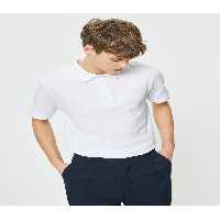 تی شرت یقه پولو سفید مردانه دکمه T SLIM FIT آستین کوتاه Koton