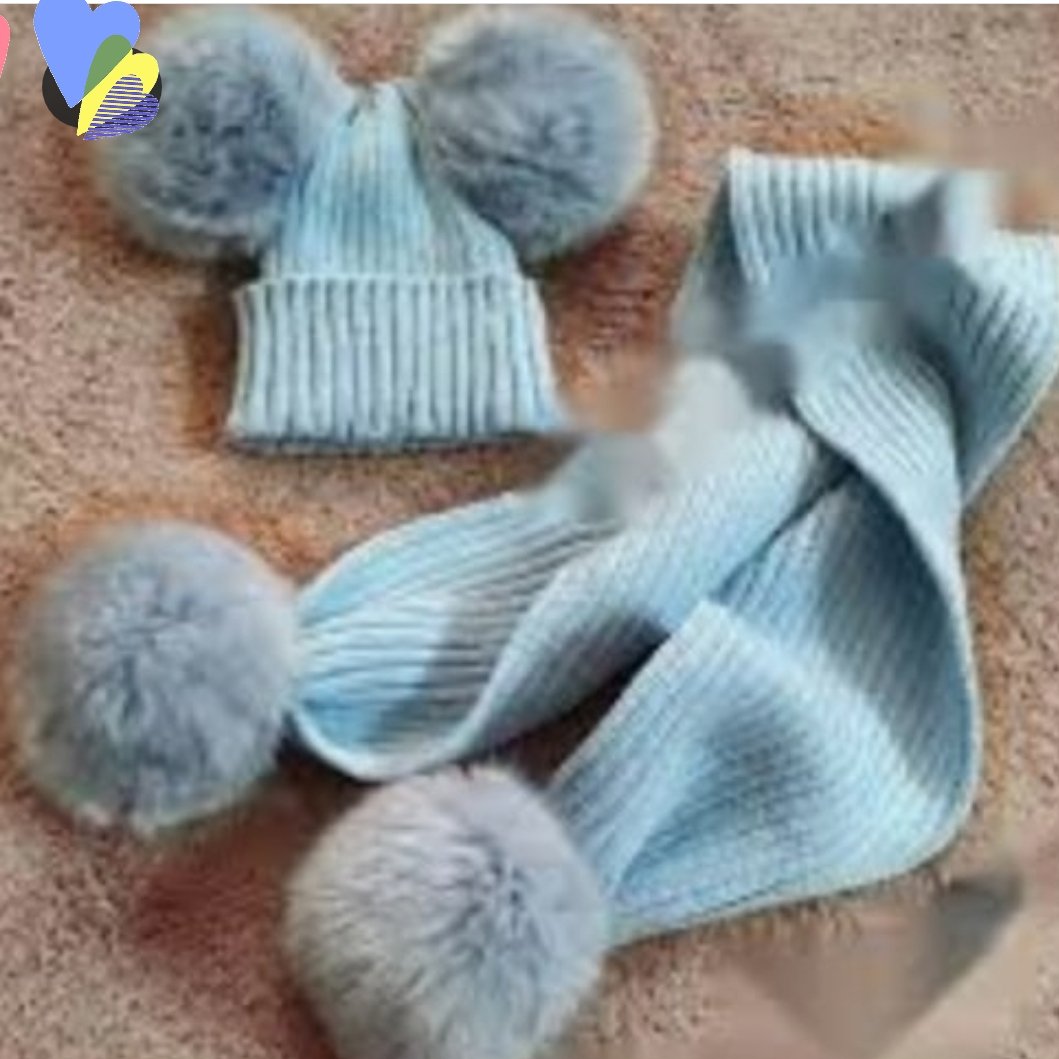 کلاه وشال بچه گانه دستباف