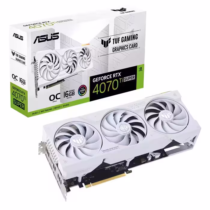 کارت گرافیک ایسوس سفید مدل TUF Gaming GeForce RTX 4070 Ti SUPER GDDR6X OC Edition حافظه 16 گیگابایت
