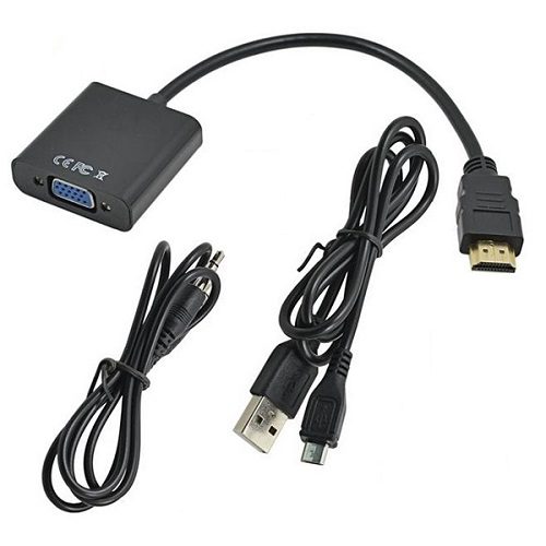 تبدیل HDMI به VGA باسیم 20cm با فیش برق 5vDC و خروجی صدا