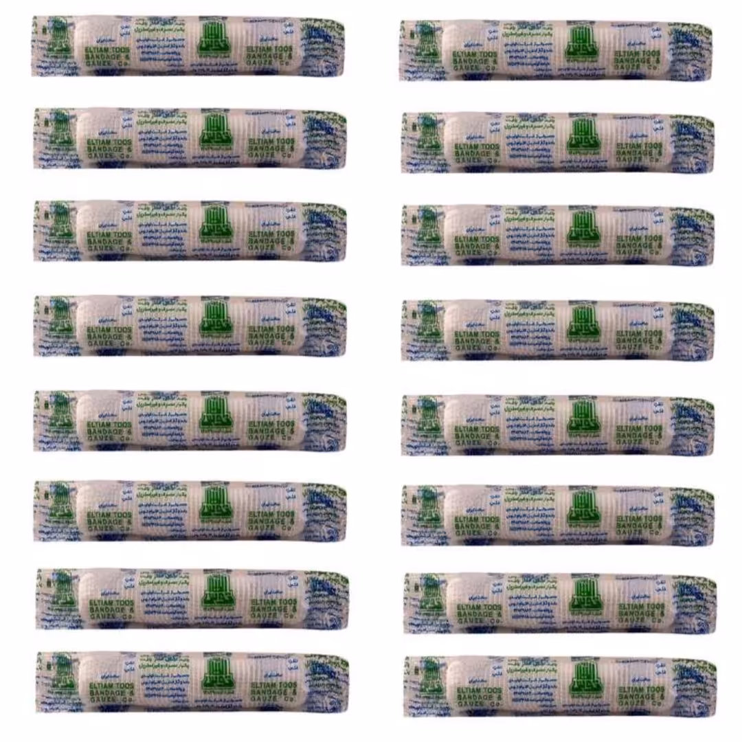 بسته 16 عددی باند پانسمان کنار بافته التیام با عرض 10 سانتی متر و طول 180 سانتی متر