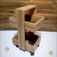 جا پیازی چرخ دار دو طبقه کد 203