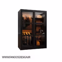 کمد لباس 120 سانتی متری مشکی سایز 120*120*62 کد 9079