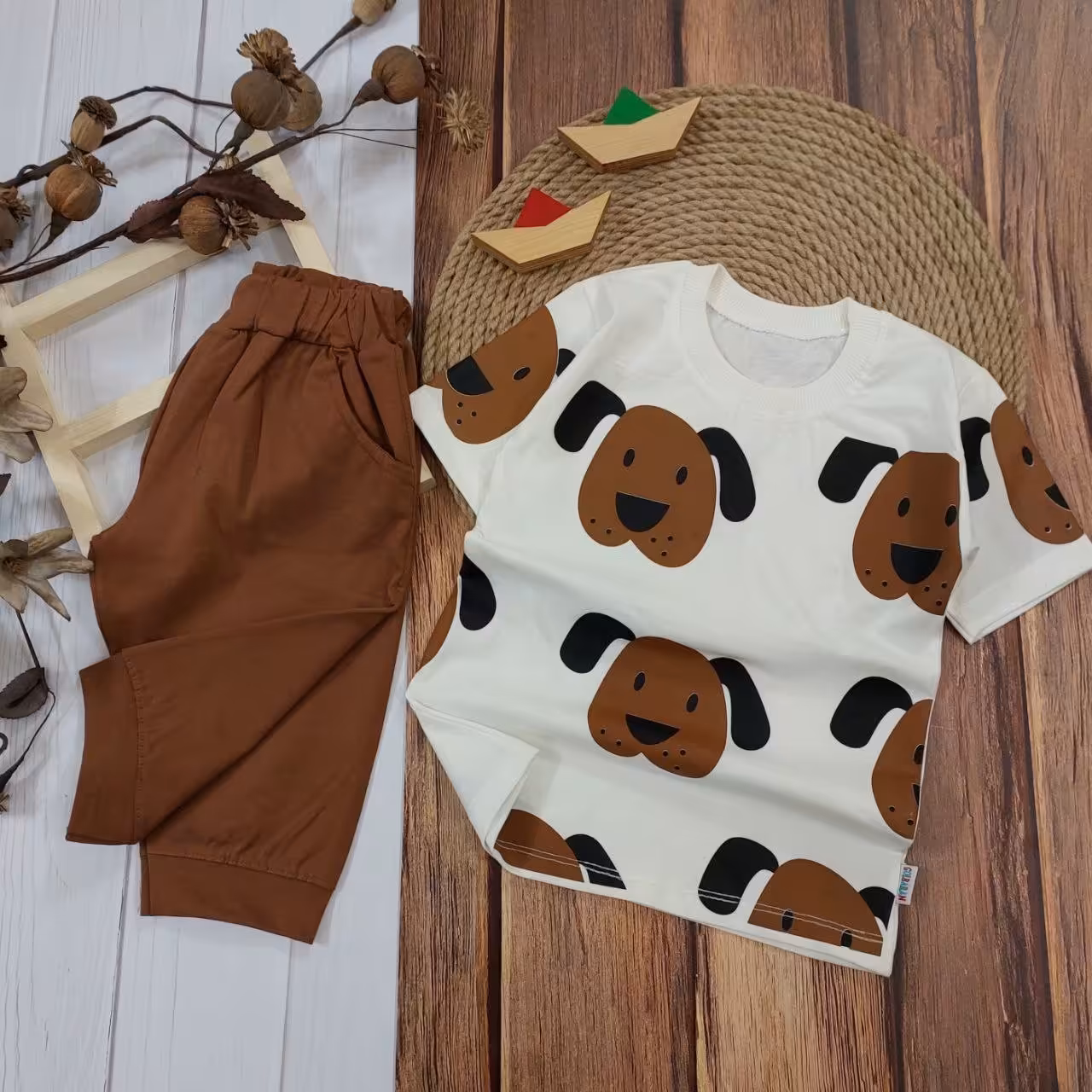 تیشرت شلوارک اسپرت  دخترانه پسرانه طرح هاپو جنس پنبه چاپ زول اعلا با کیفیت 