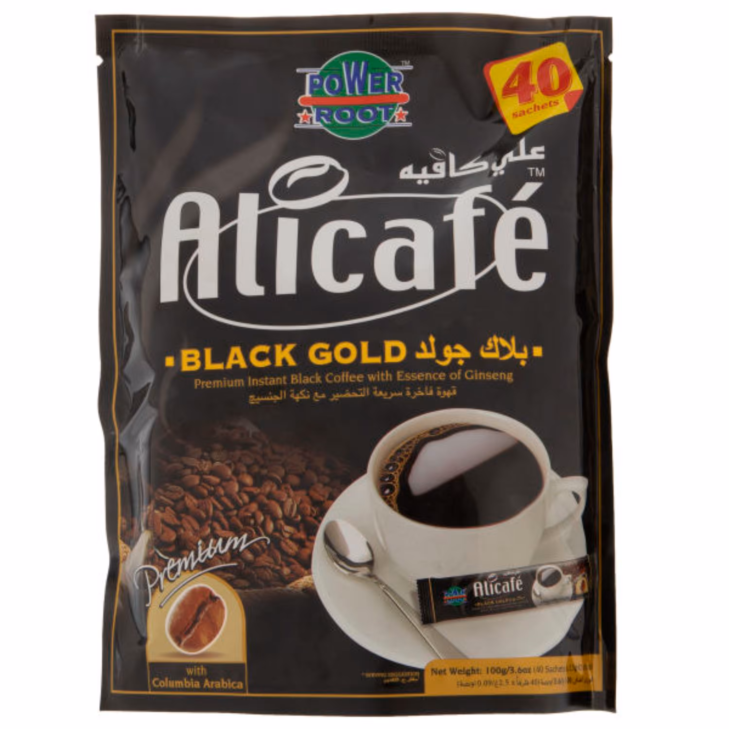 پودر قهوه علی کافه مدل Black Gold اصل ( کافی میکس علی کافه بلک گلد ) 40 عددی