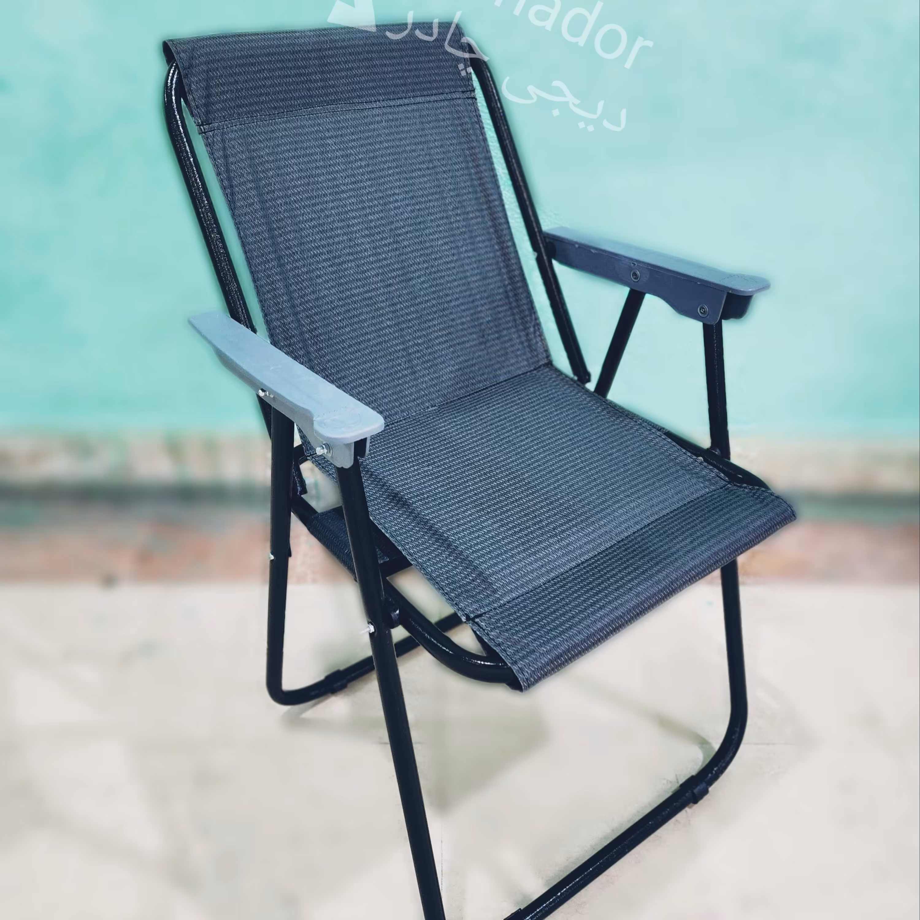 صندلی تاشو 7 فنره فومدار دسته مبلی مسافرتی طوسی  اقتصادی هفت فنر  صادراتی دیجی چادر 