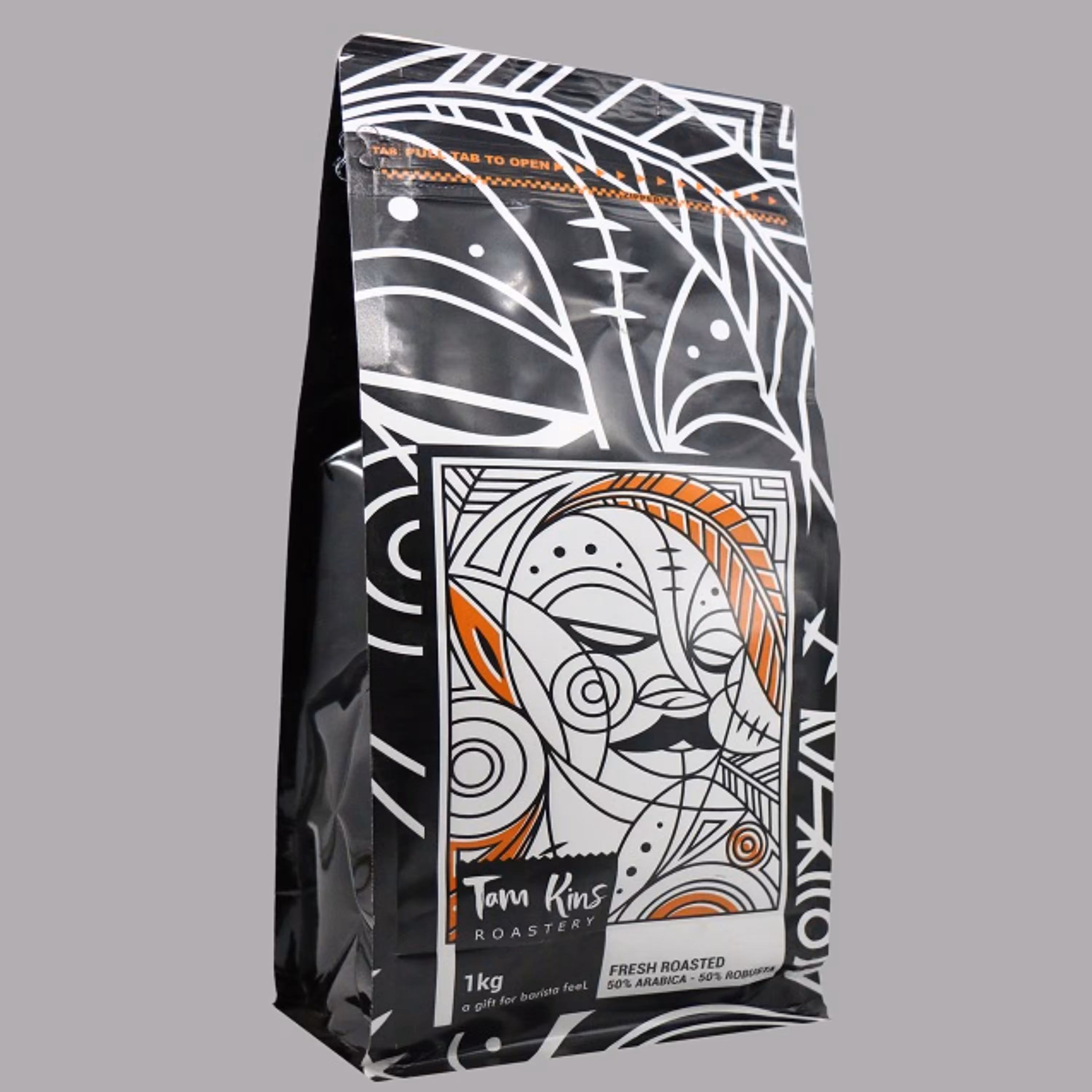 دانه قهوه عربیکا 50درصد سفید تام کینز