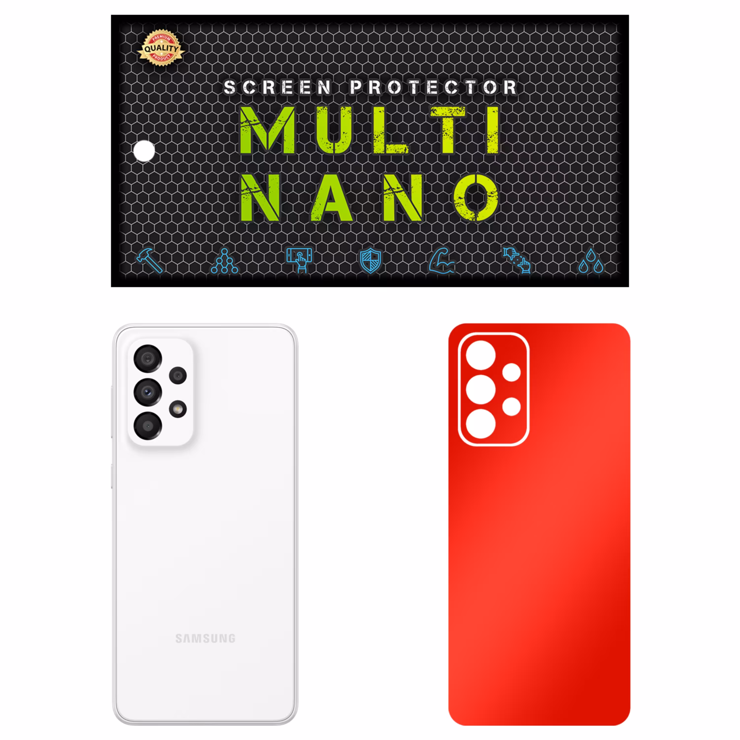 برچسب پوششی MultiNano مدل X-F1M برای پشت موبایل  سامسونگ Galaxy  A33 قرمز مات