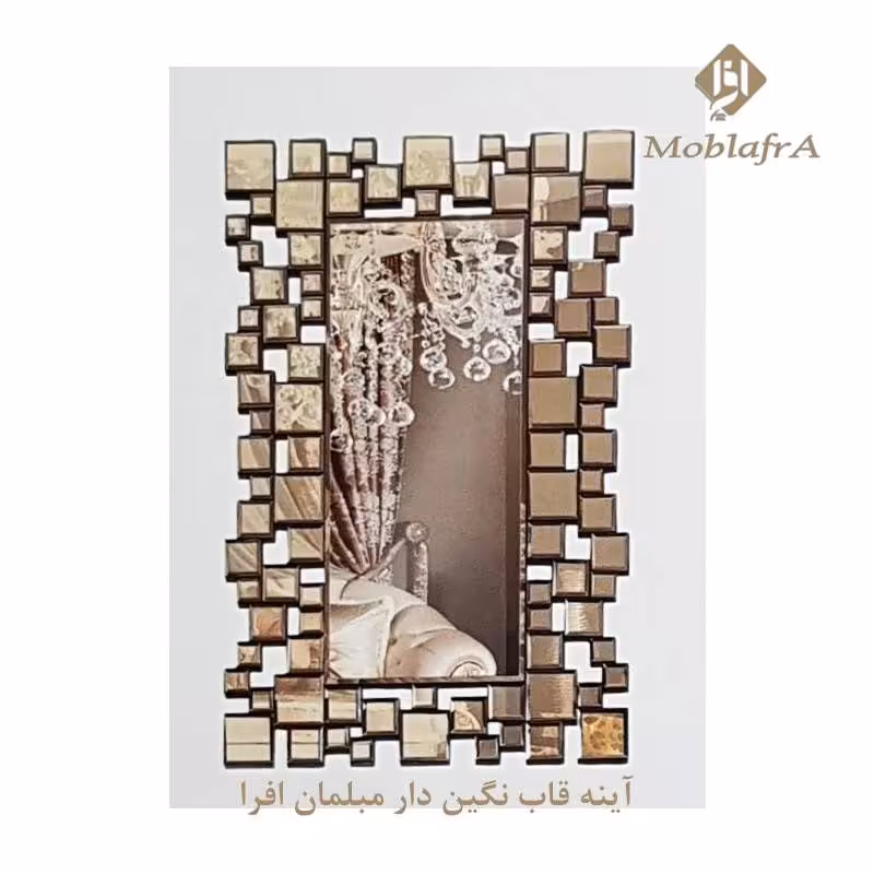 آینه قاب نگین دار