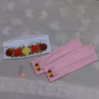 ست ساق دست و هدبند روبان دوزی شده طرح رز  