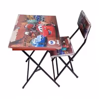 میز تحریر تاشو باکسدار - به همراه صندلی - طرح ماشین ها 