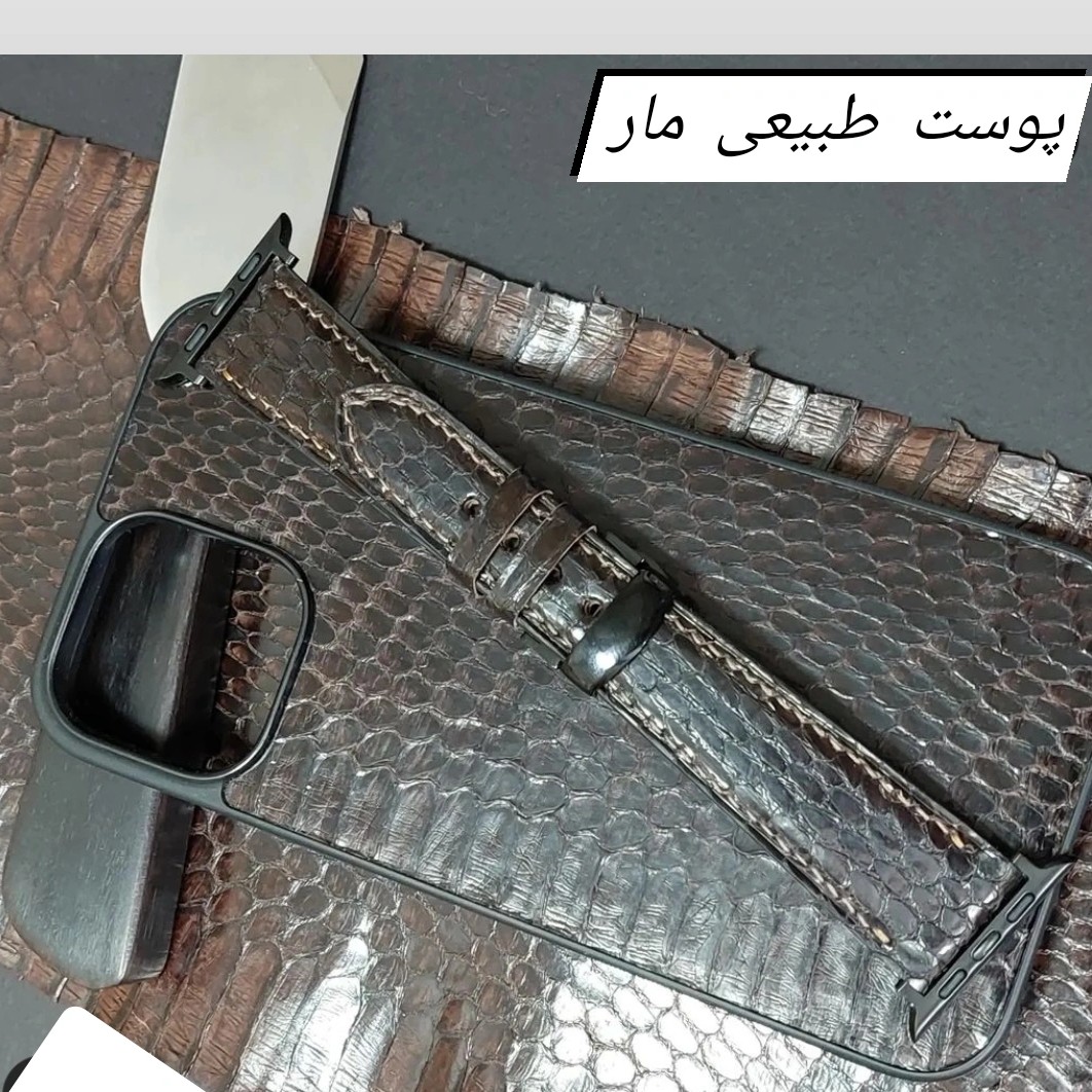 قاب گوشی آیفون   پوست مار پیتون طبیعی 