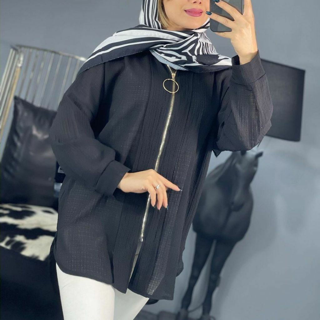 
 مانتوجلوزیپ ابروبادی 
رنگ بندی   مشکی آجری طوسی
