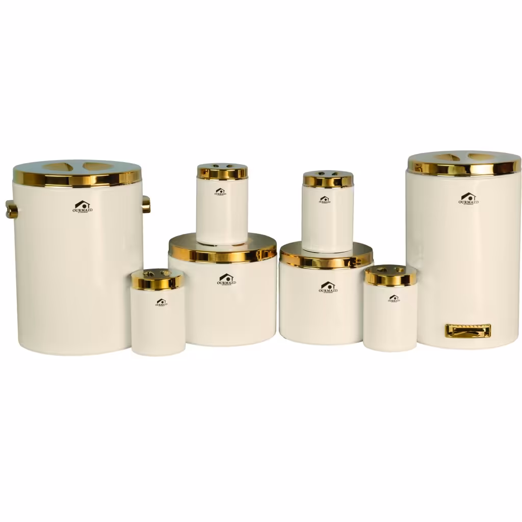 سرویس 8 پارچه آشپزخانه اورمزد درب طلایی رنگ کرم