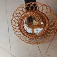 اینه خورشیدی حصیری دکوراتیو کار دست هست مناسب برای دکور 