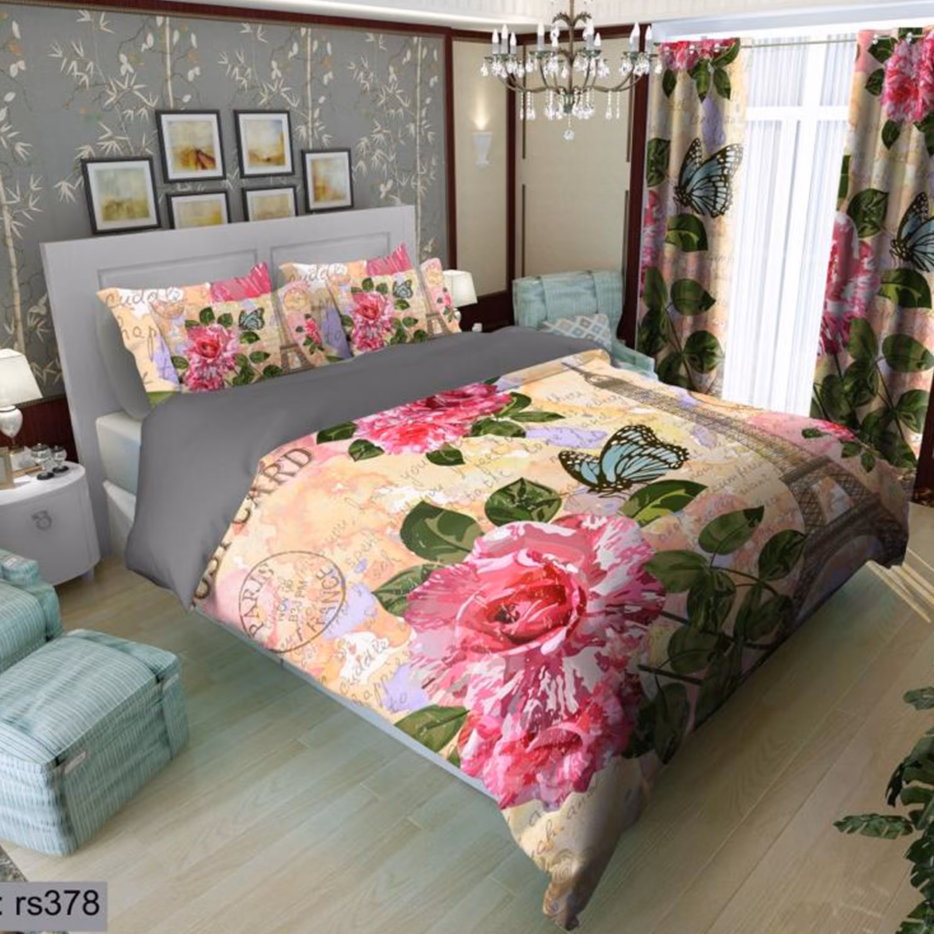 سرویس روتختی 2 نفره تنسل چاپی برندترک لند(Turk Land) rs 378