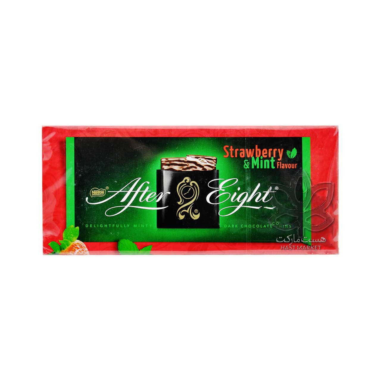 شکلات تلخ مغز نعنا و توت فرنگی 200 گرم افتر ایت - after eight