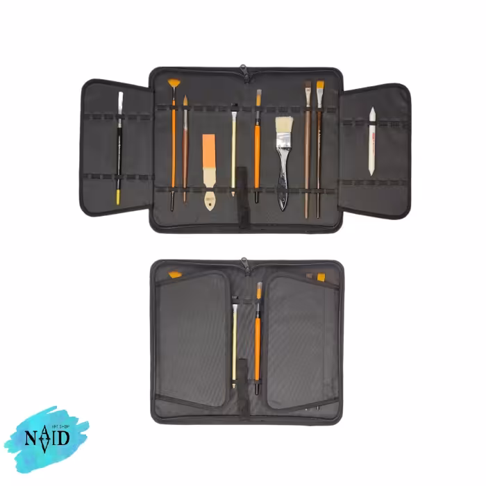 کیف قلمو چرم 4 تیکه آرت بلک