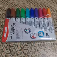 ماژیک وایت برد رنگی  kores مدل  xw2 ( تخت ) در بسته بندی 10 رنگ