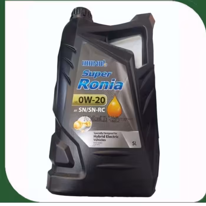 روغن موتور ایرانول سوپر رونیا تمام سینتتیک 0w20  APISN (تضمین اصالت) حجم 5 لیتر